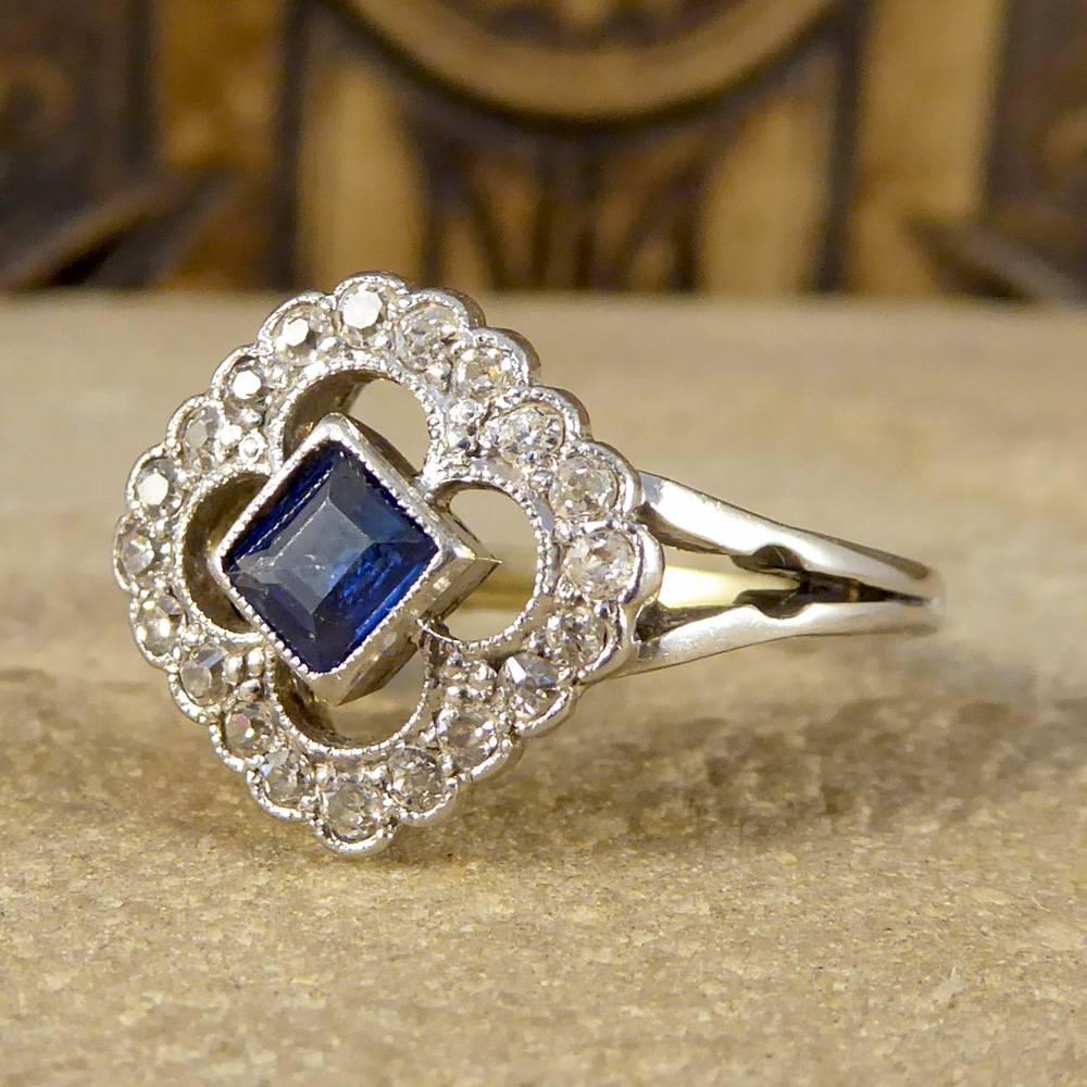 Antique Edwardian Sapphire and Diamond Ring in 18 Carat Gold 1