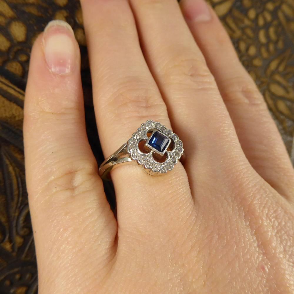 Antique Edwardian Sapphire and Diamond Ring in 18 Carat Gold 3