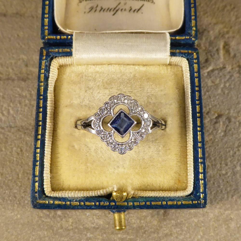 Antique Edwardian Sapphire and Diamond Ring in 18 Carat Gold 4
