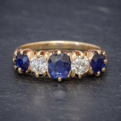 Antiker edwardianischer Saphir-Diamantring mit 1,20 Karat Saphir