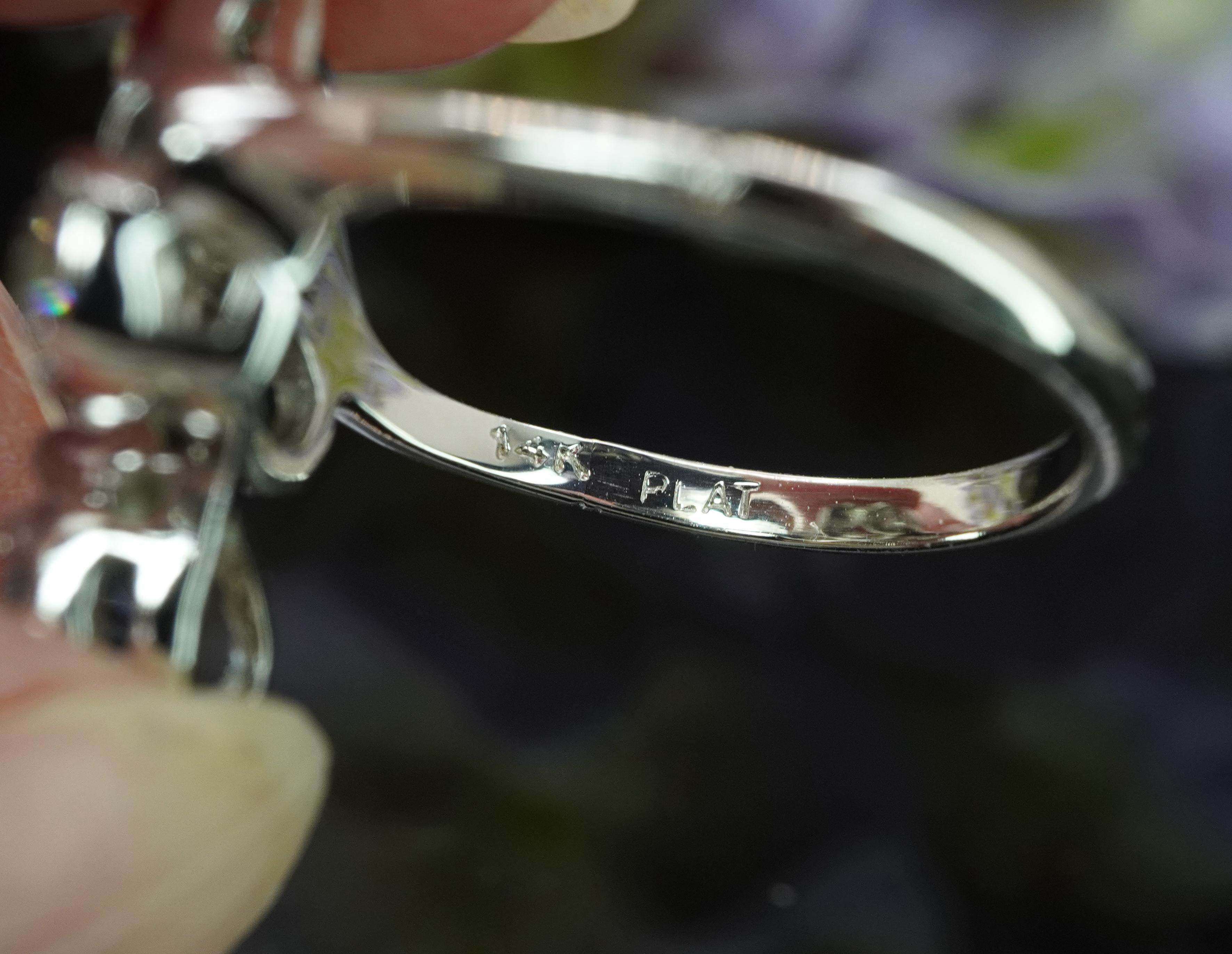 Bague ancienne Edwardienne Saphir Taille Européenne Diamant Platine 14K Or Estat Pour femmes en vente