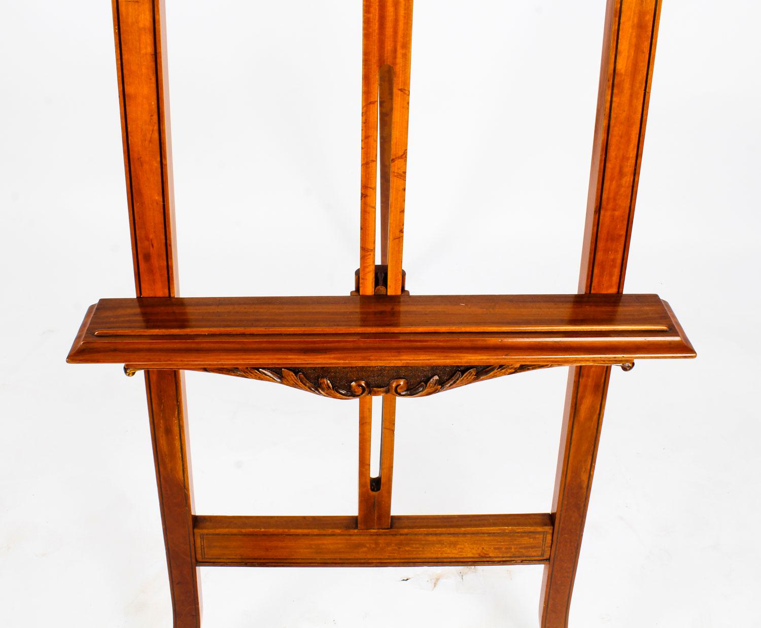 Early 20th Century Antique Edwardian Satinwood Hand Paintes Artists Easel, 19th Century