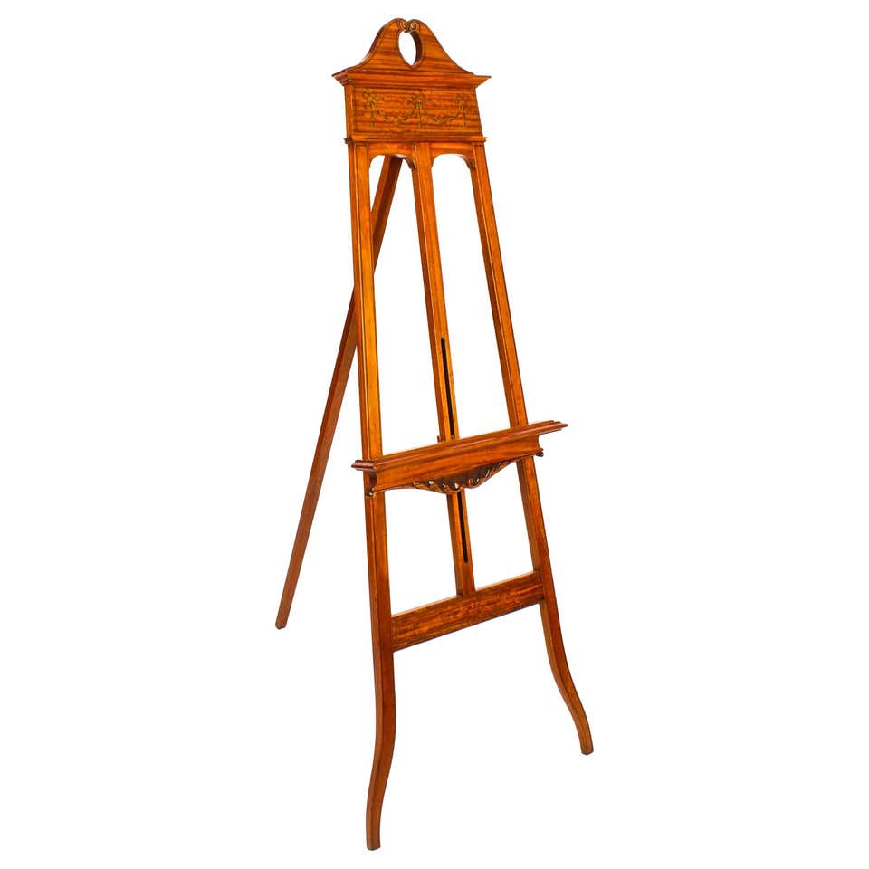 Hand Easel Antique Edwardian Satinwood Hand Paintes Artists Easel, 19th Century at ...