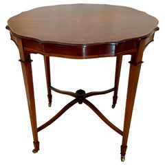 Antique Edwardian Satinwood-Inlaid Centre/Lamp Table
