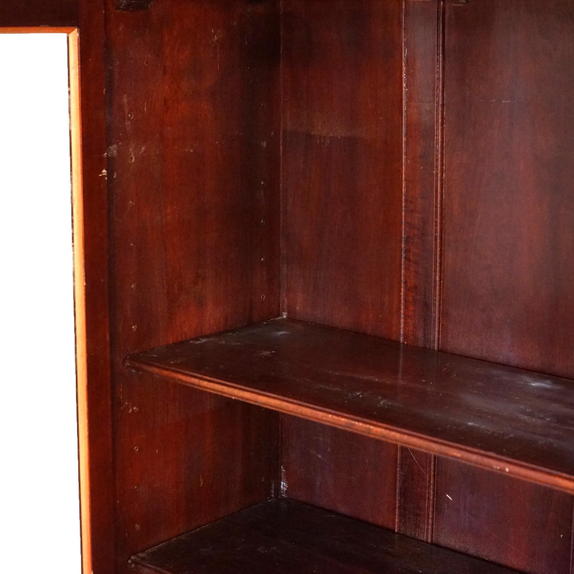 Antique Edwardian Satinwood Inlaid Mahogany Two-Door Bookcase C1910 5