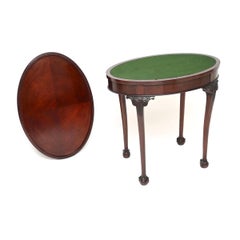 Antiker Edwardianischer Kartenspieltisch aus Satinholz