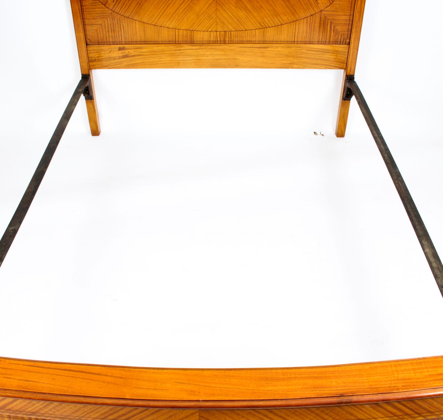 Antique Edwardian Satinwood Single Bed Stand, Late 19th Century 6