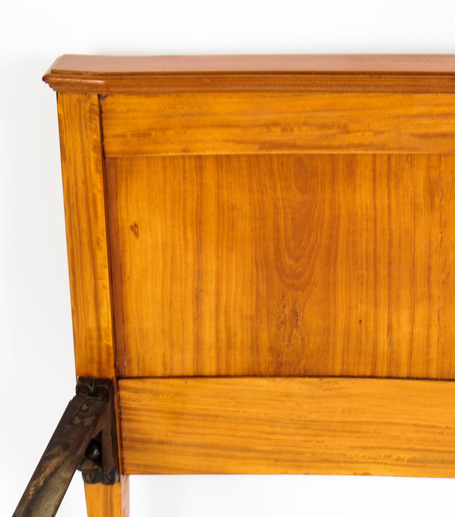 Antique Edwardian Satinwood Single Bed Stand, Late 19th Century 14