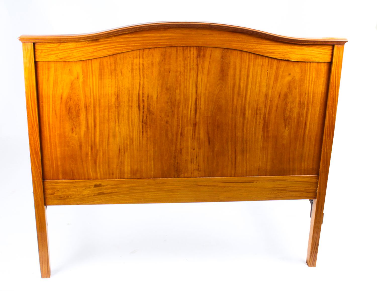 Antique Edwardian Satinwood Single Bed Stand, Late 19th Century 15