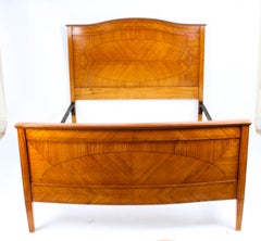 Antique Edwardian Satinwood Single Bed Stand, Late 19th Century