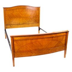 Antique Edwardian Satinwood Single Bed Stand, Late 19th Century