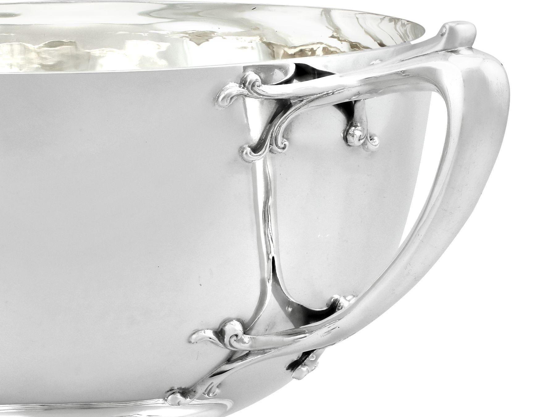 Antique Edwardian Art Nouveau Scottish Sterling Silver Presentation Bowl For Sale 2