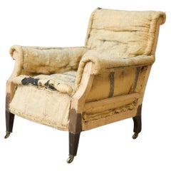 Antique Edwardian Scroll Back Armchair