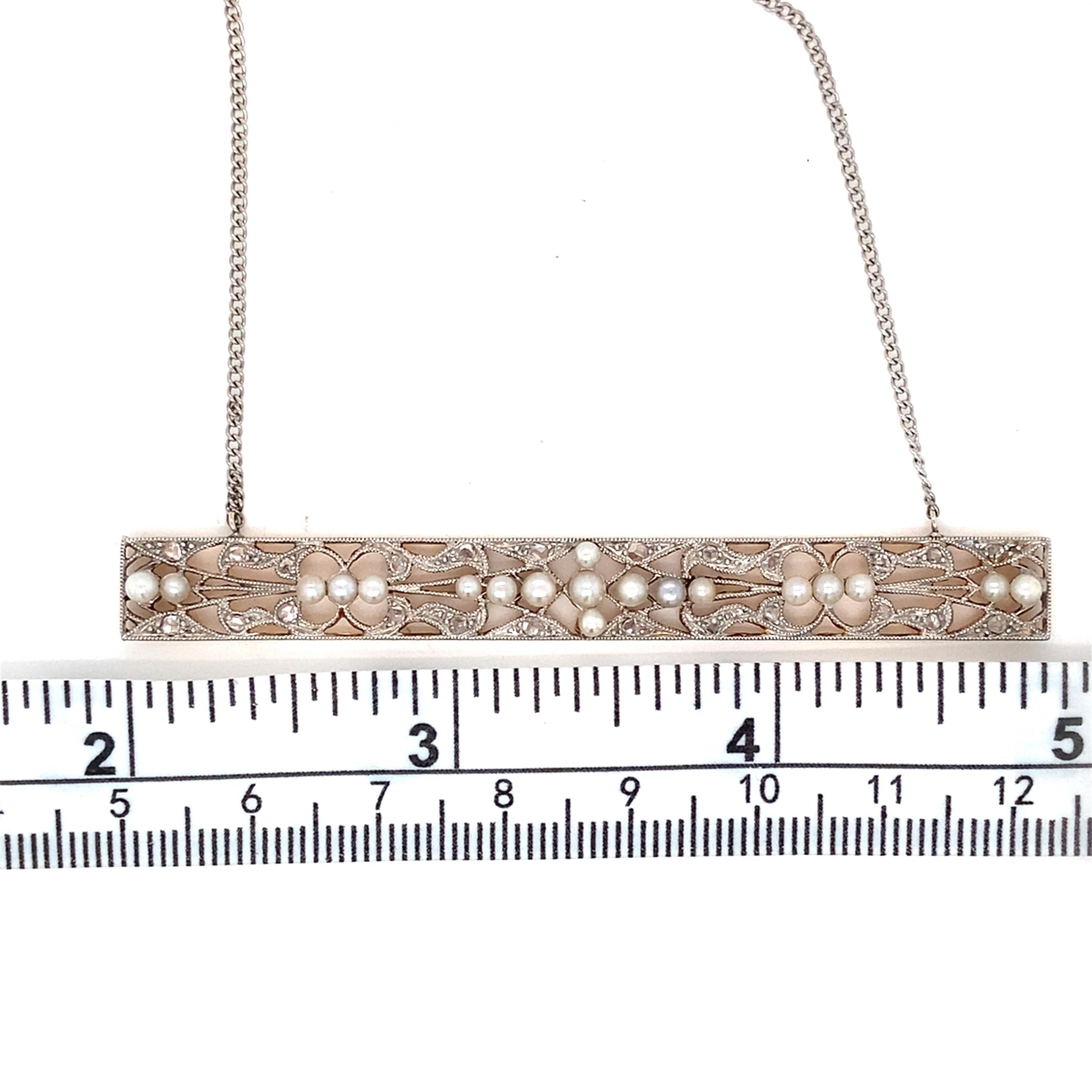 Taglio a rosa Antica collana di conversione con perle e diamanti di epoca edoardiana Circa 1900-1910 in vendita
