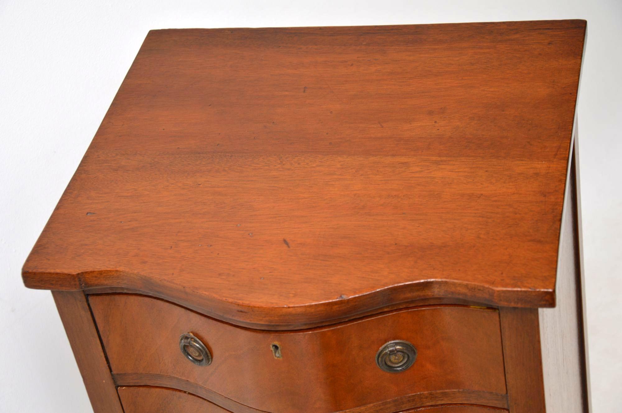 Antique Edwardian Serpentine Mahogany Chest of Drawers 4