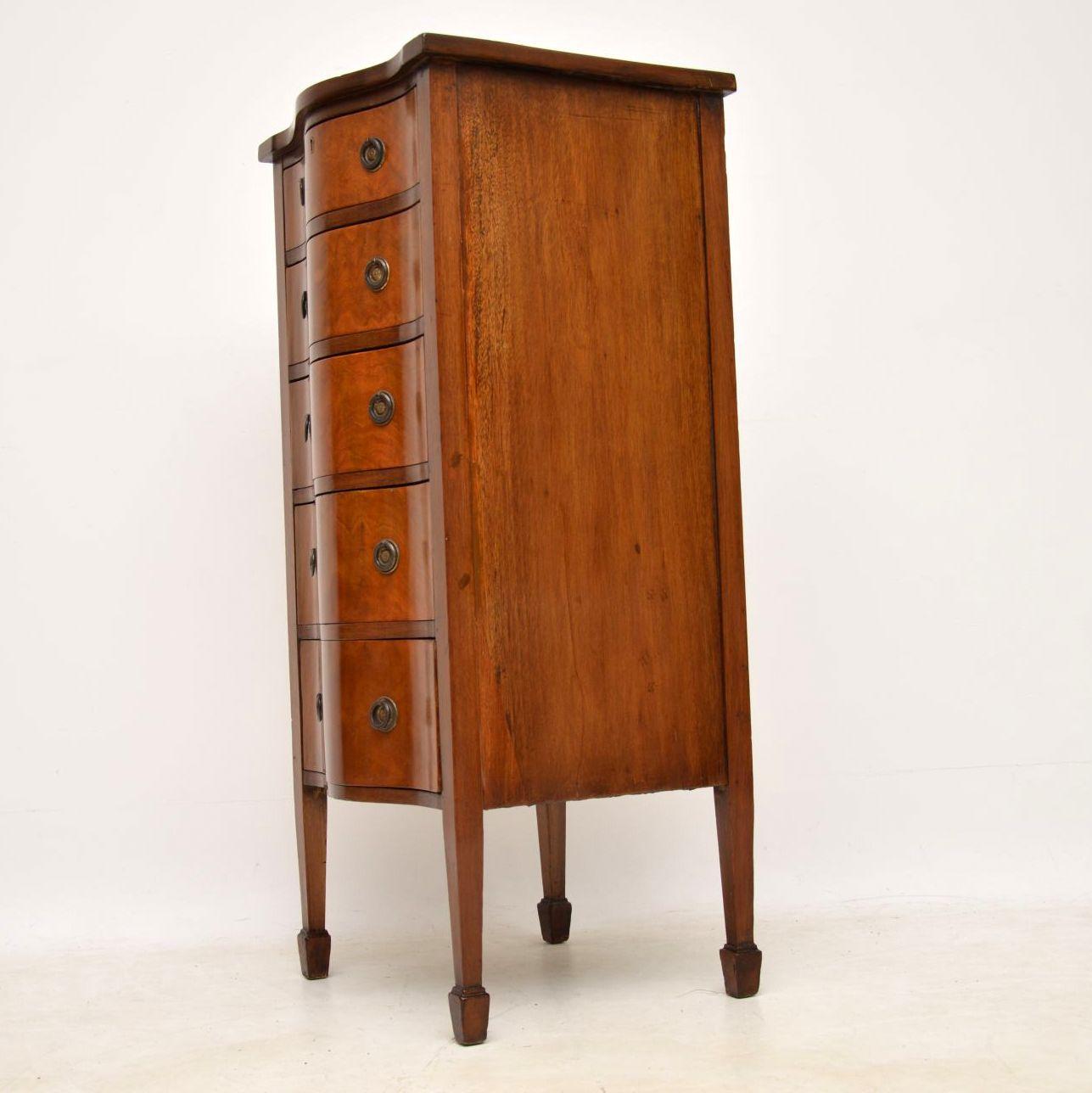 Antique Edwardian Serpentine Mahogany Chest of Drawers 3