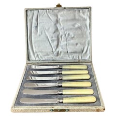 Used Edwardian set of six butter knives 