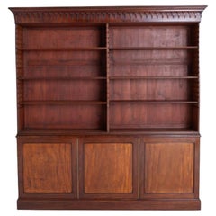 Offenes Regency-Bücherregal – antike Mahagoni-Bücherregale