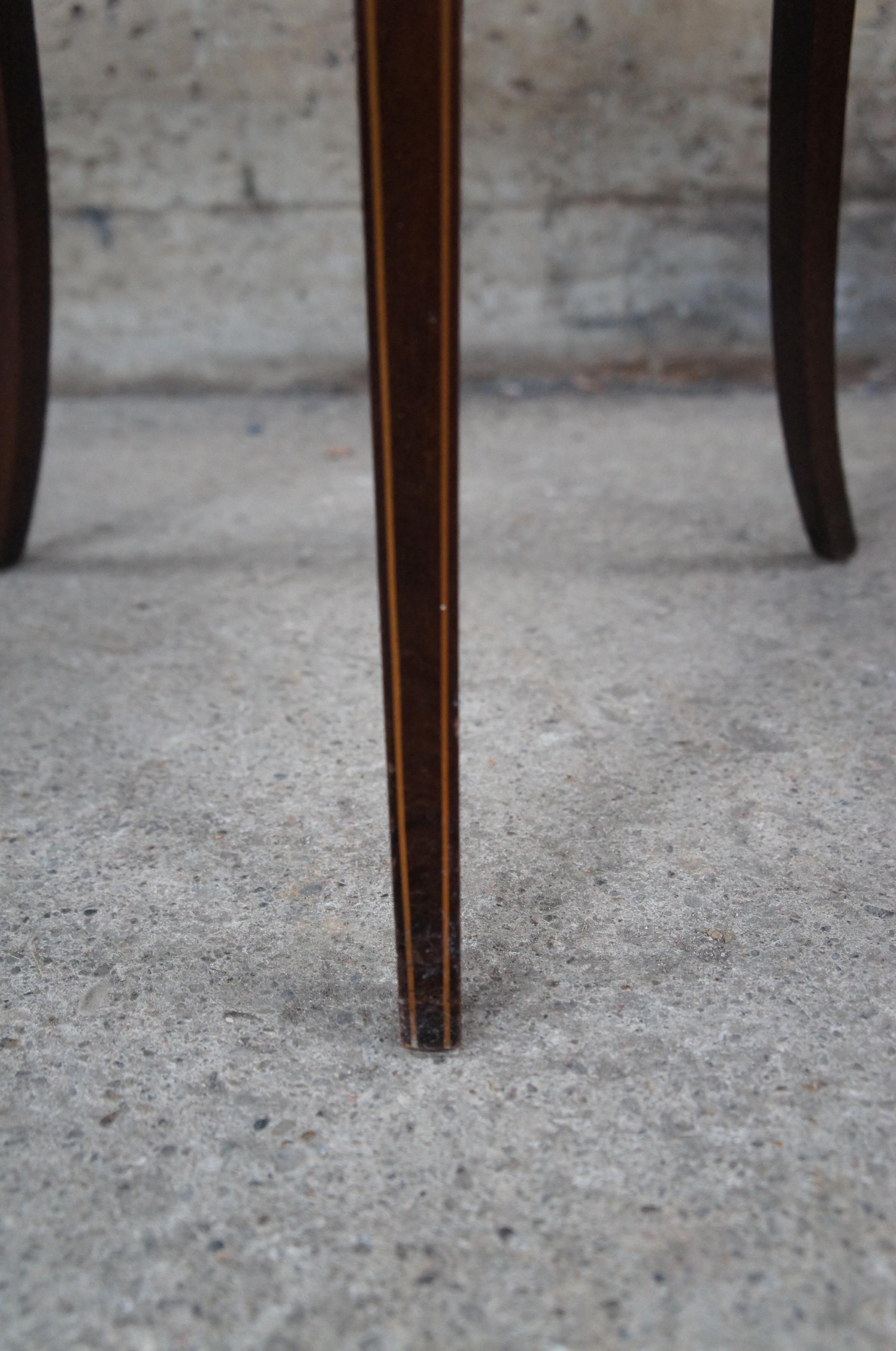 Antique Edwardian Sheraton Mahogany Inlaid Plant Stand Sculpture Pedestal Table For Sale 3