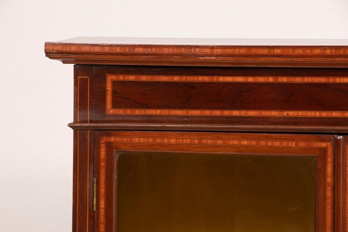 Inlay Antique Edwardian Sheraton Revival Display Cabinet, c.1910 For Sale