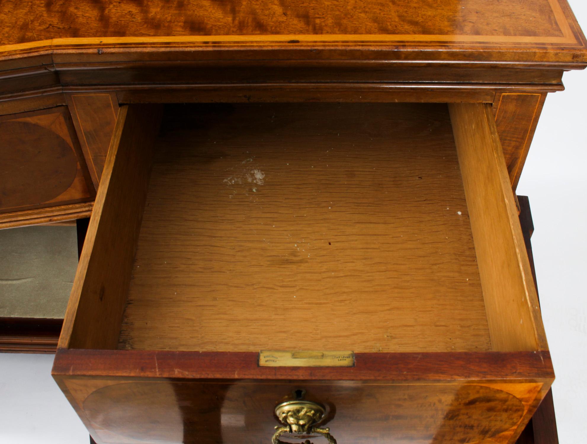 Antique Edwardian Sheraton Revival Mahogany Sideboard, 19th C For Sale 15