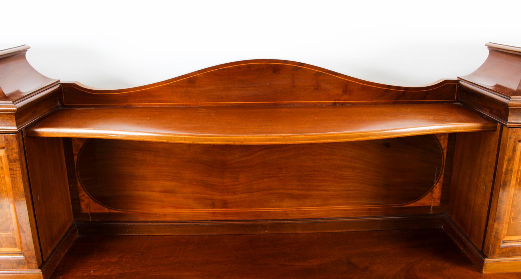 Antique Edwardian Sheraton Revival Mahogany Sideboard 19th Century For Sale 1