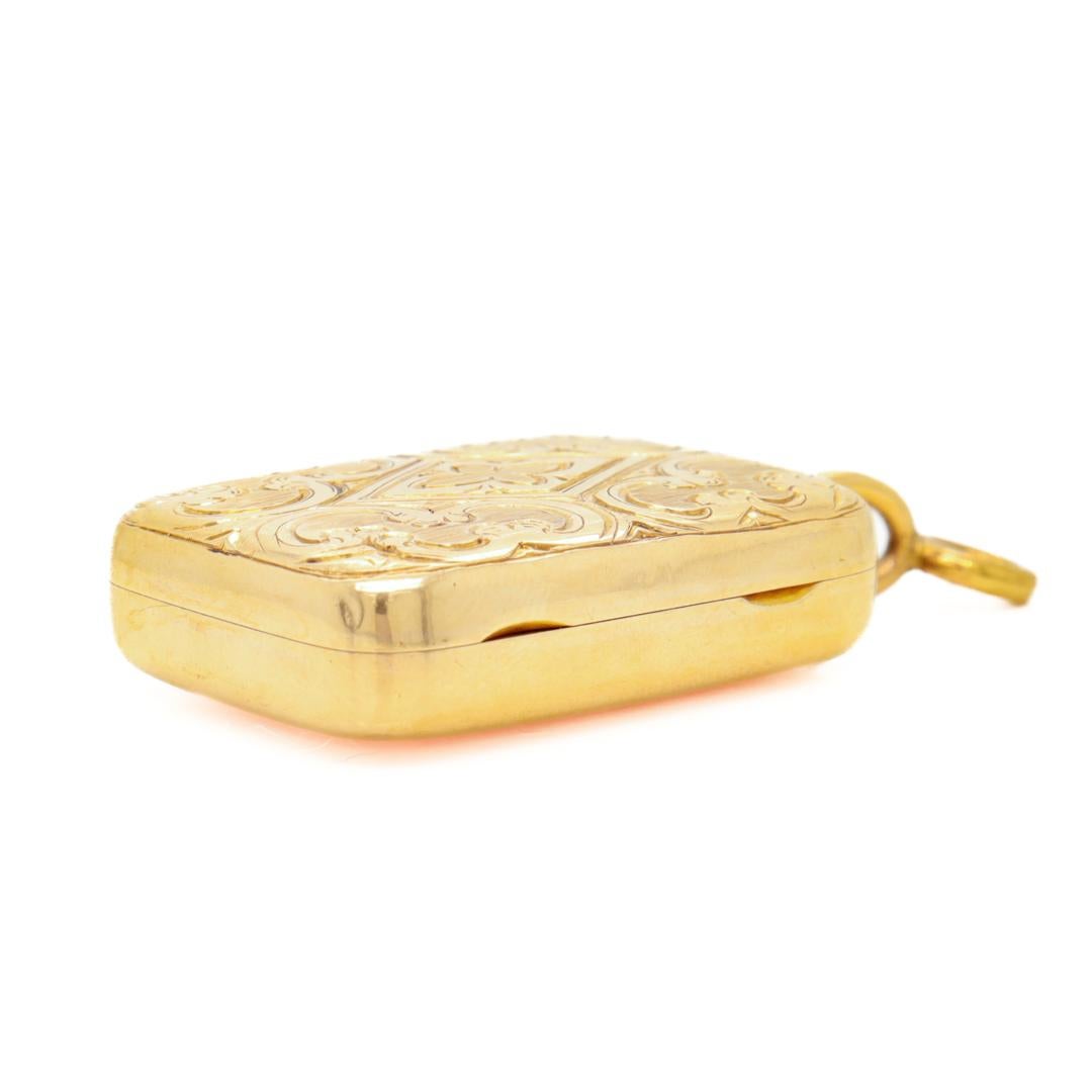 Antique Edwardian Signed 14k Gold Pendant Locket Box by Sloan & Co. For Sale 5