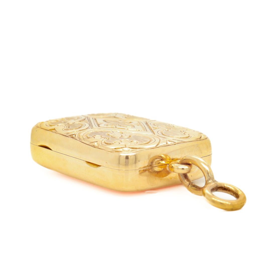 Antique Edwardian Signed 14k Gold Pendant Locket Box by Sloan & Co. For Sale 6