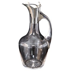 Antique Edwardian Silver and Glass Claret Jug