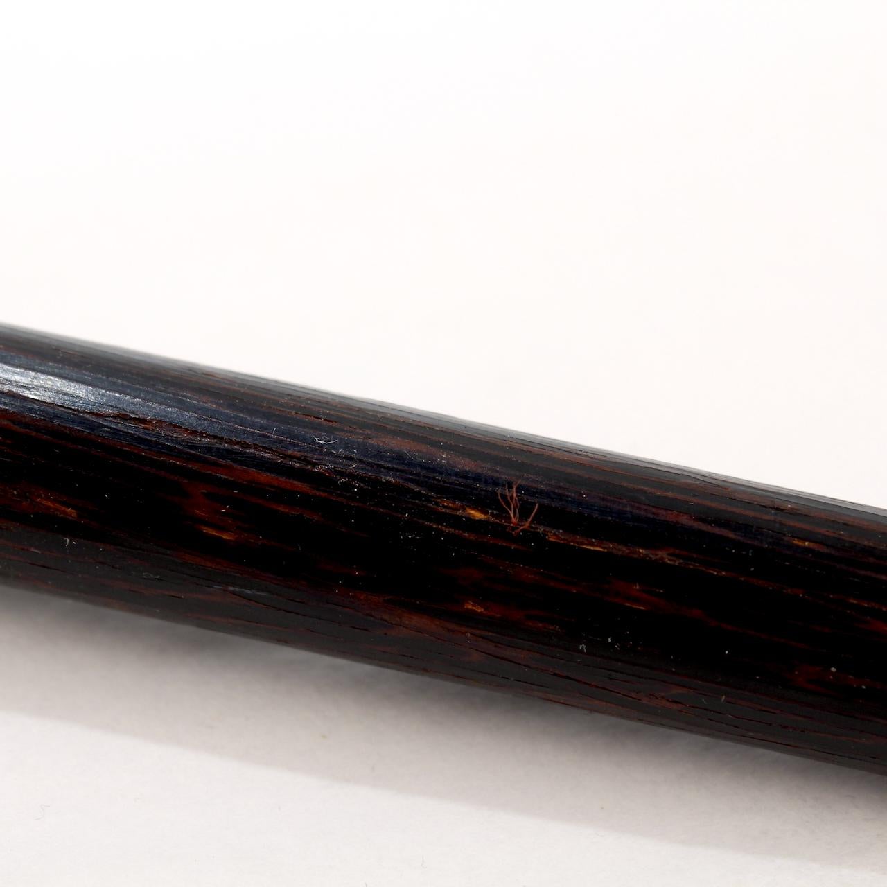 Antique Edwardian Silver and Gemstone Devil's Head Mask Cane / Walking Stick 5