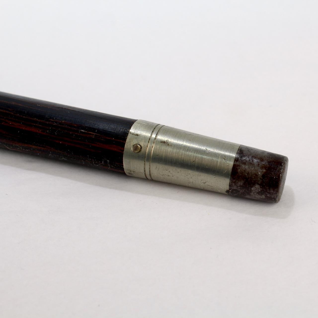 Antique Edwardian Silver and Gemstone Devil's Head Mask Cane / Walking Stick 7