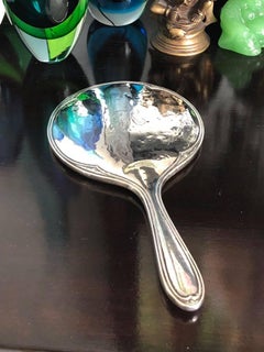 Miroir à main Edouardien antique en argent par Henry Matthews