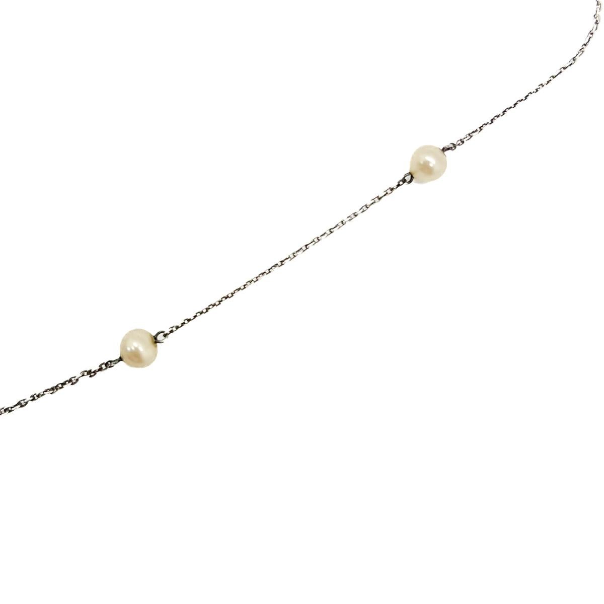 Antica collana Lavaliere edoardiana in argento e perle del 1910 In condizioni buone in vendita a Wilmslow, GB