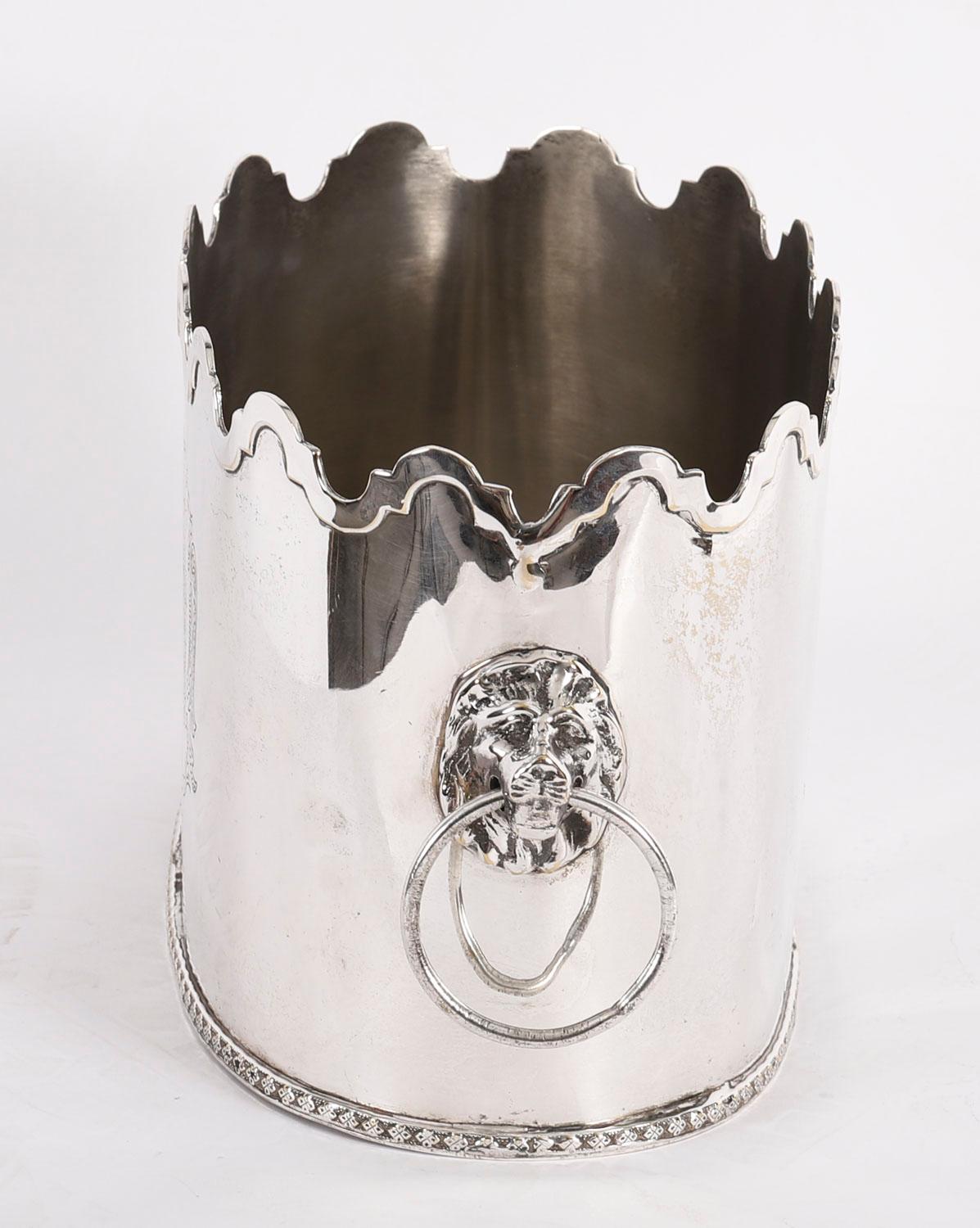 Antique Edwardian Silver Plate Wine Cooler 20th Century For Sale 4