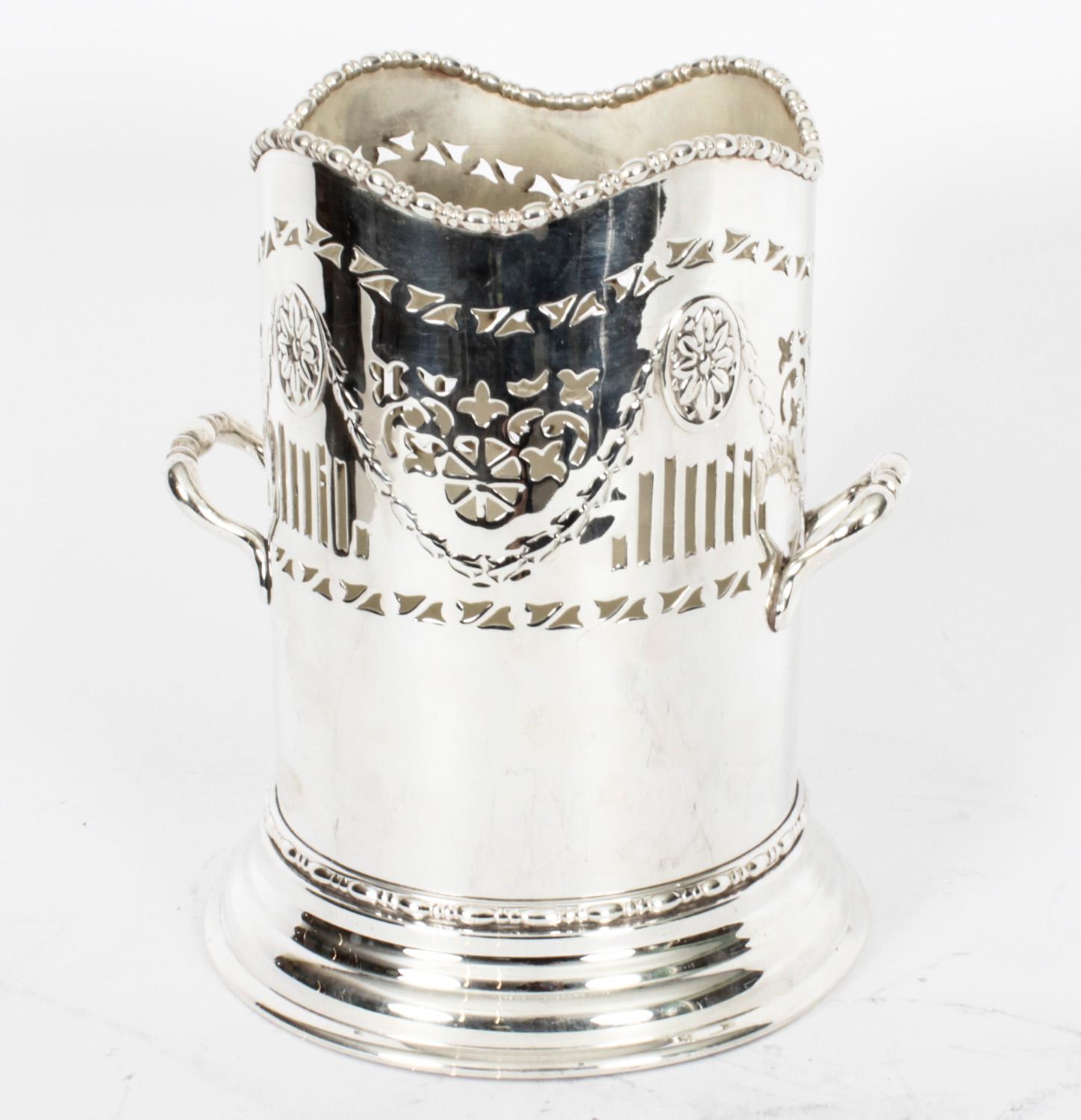 Antique Edwardian Silver Plated Bottle Holder Early 20th Century 7