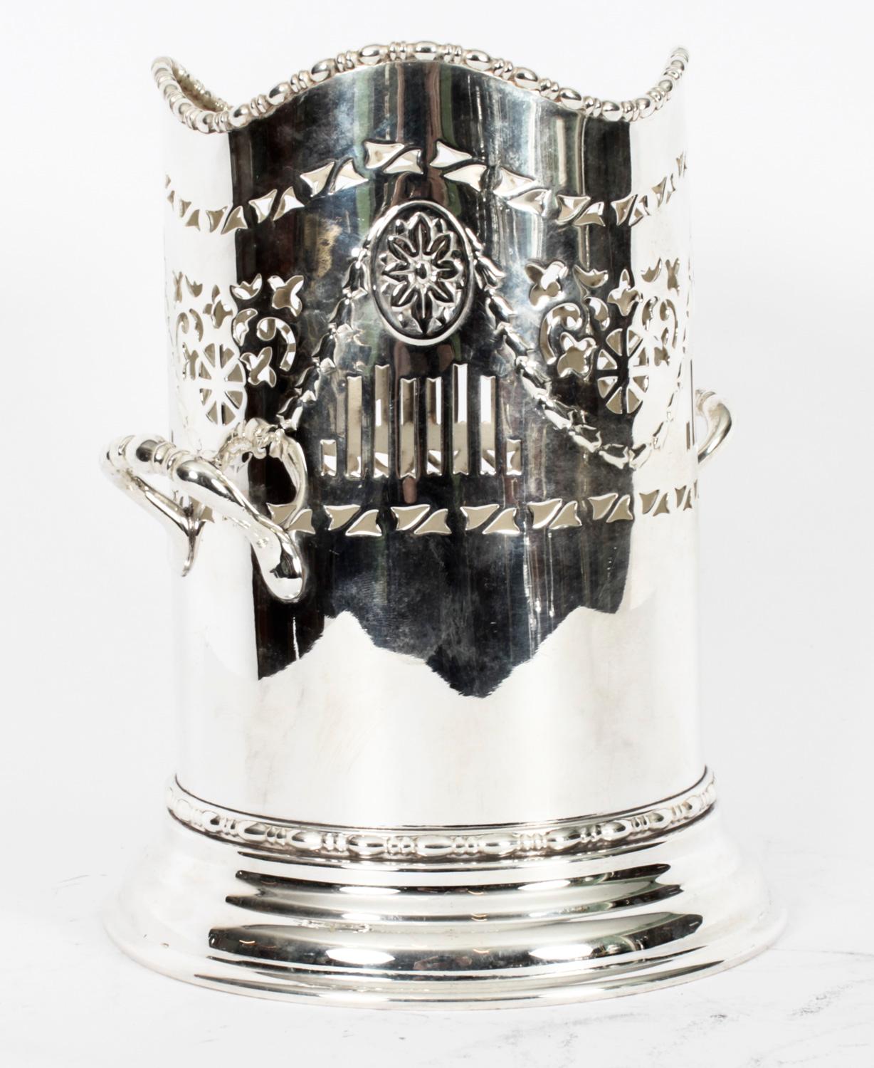 Antique Edwardian Silver Plated Bottle Holder Early 20th Century In Good Condition In London, GB
