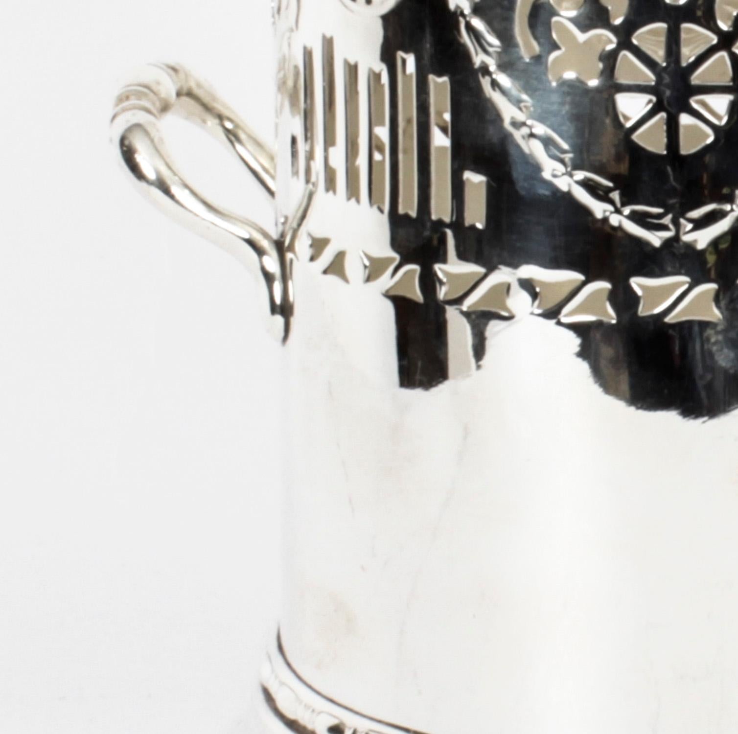 Antique Edwardian Silver Plated Bottle Holder Early 20th Century 1