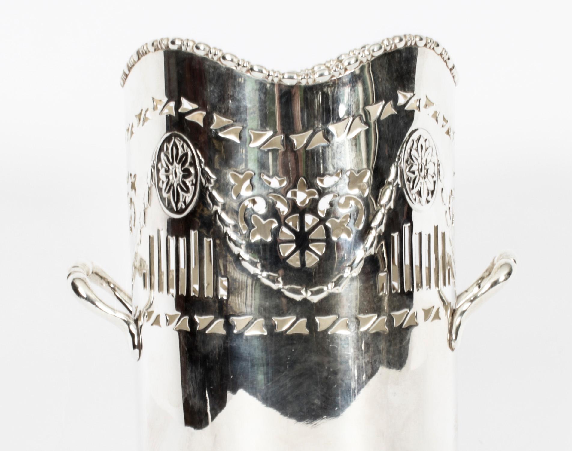 Antique Edwardian Silver Plated Bottle Holder Early 20th Century 2