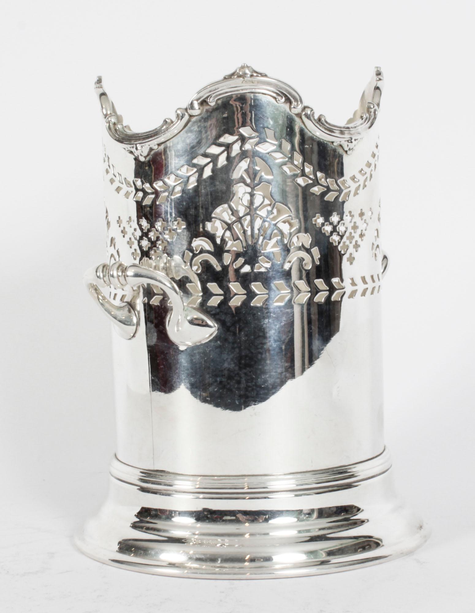 Antique Edwardian Silver Plated Bottle Holder Henry Wilkinson, 19th Century 1