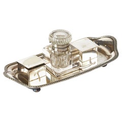 Antique Edwardian Silver Plated Desk Stand by Maple & Co London