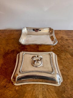 Antique Edwardian silver plated entree dish