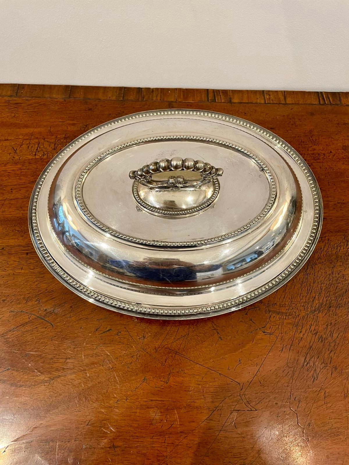 Antique Edwardian Silver Plated Entrée Dish In Good Condition For Sale In Suffolk, GB