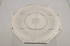 Antique Edwardian Silver Plated Expanding Pot Trivet with Monogram