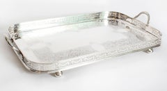 Antique Edwardian Silver Plated Gallery Tray 19th Century