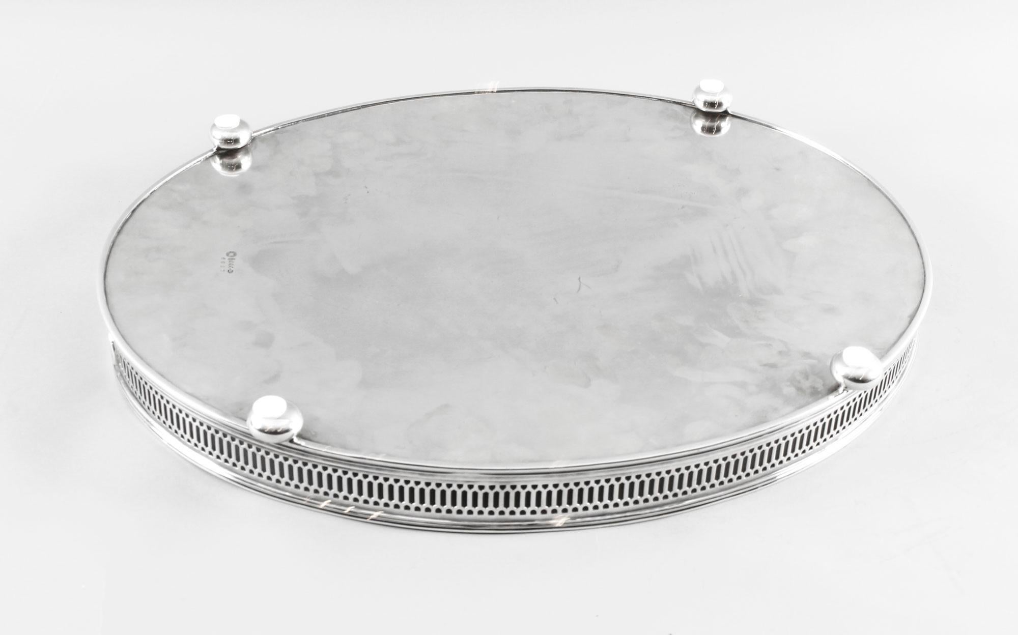 Antique Edwardian Silver Plated Gallery Tray, circa 19th Century 5