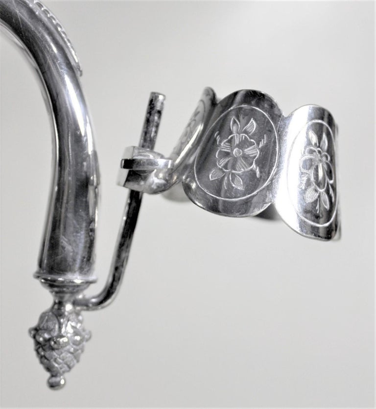 Antique Edwardian Silver Plated Wine Bottle Holder or Pourer with Acorn