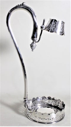 Antique Edwardian Silver Plated Wine Bottle Holder or Pourer with Acorn Finial