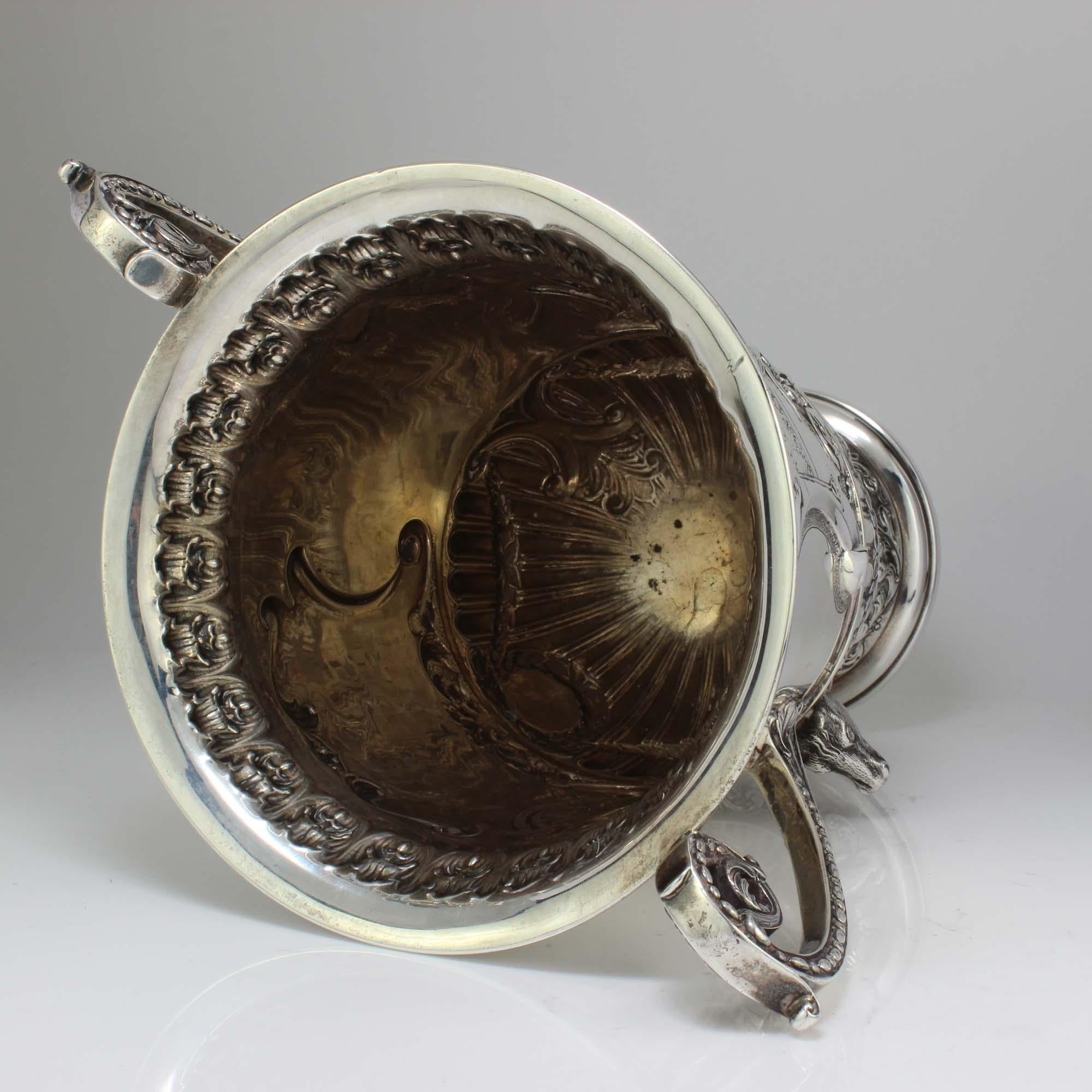 Antique Edwardian Silver Trophy with Two Handles, London, 1904 1