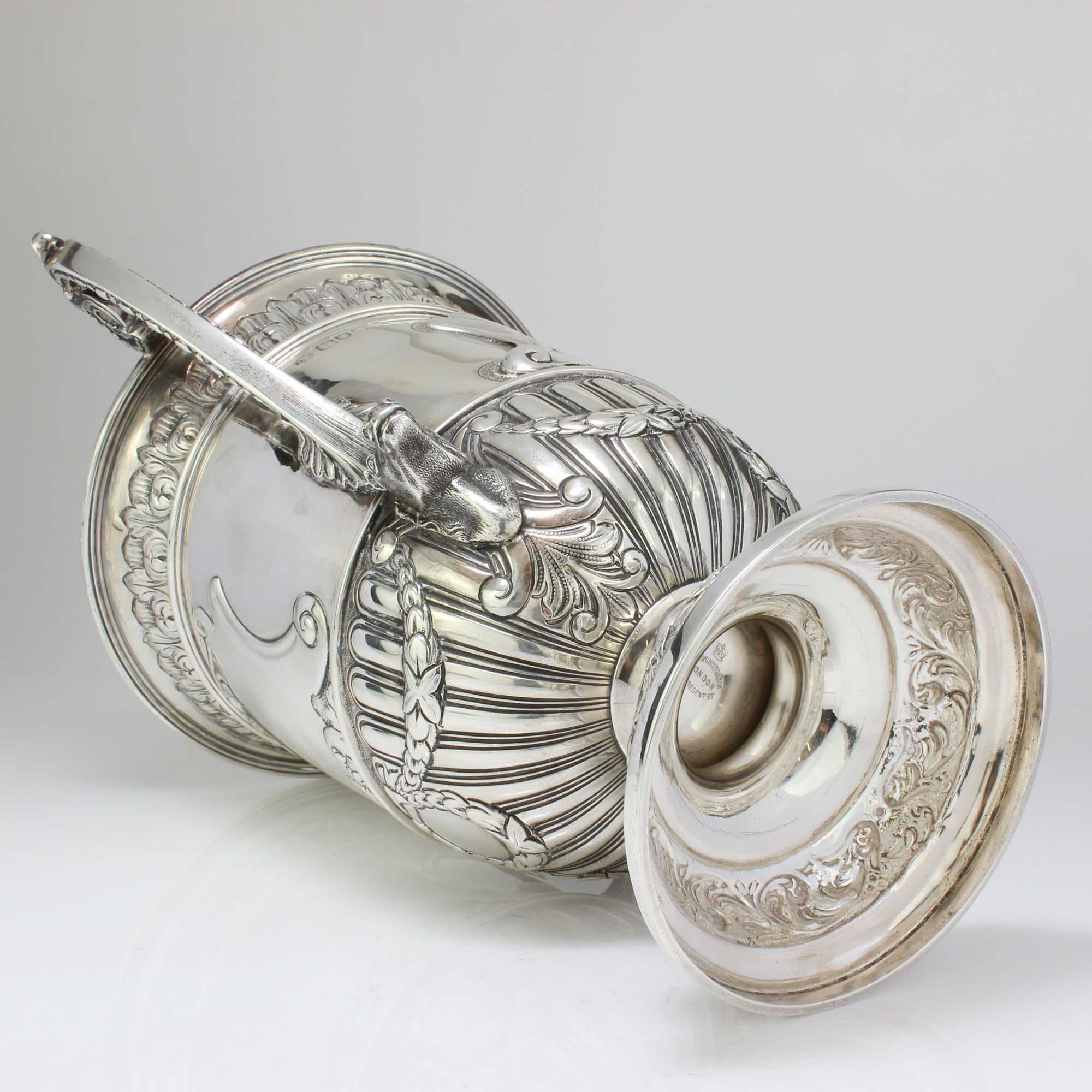 Antique Edwardian Silver Trophy with Two Handles, London, 1904 2