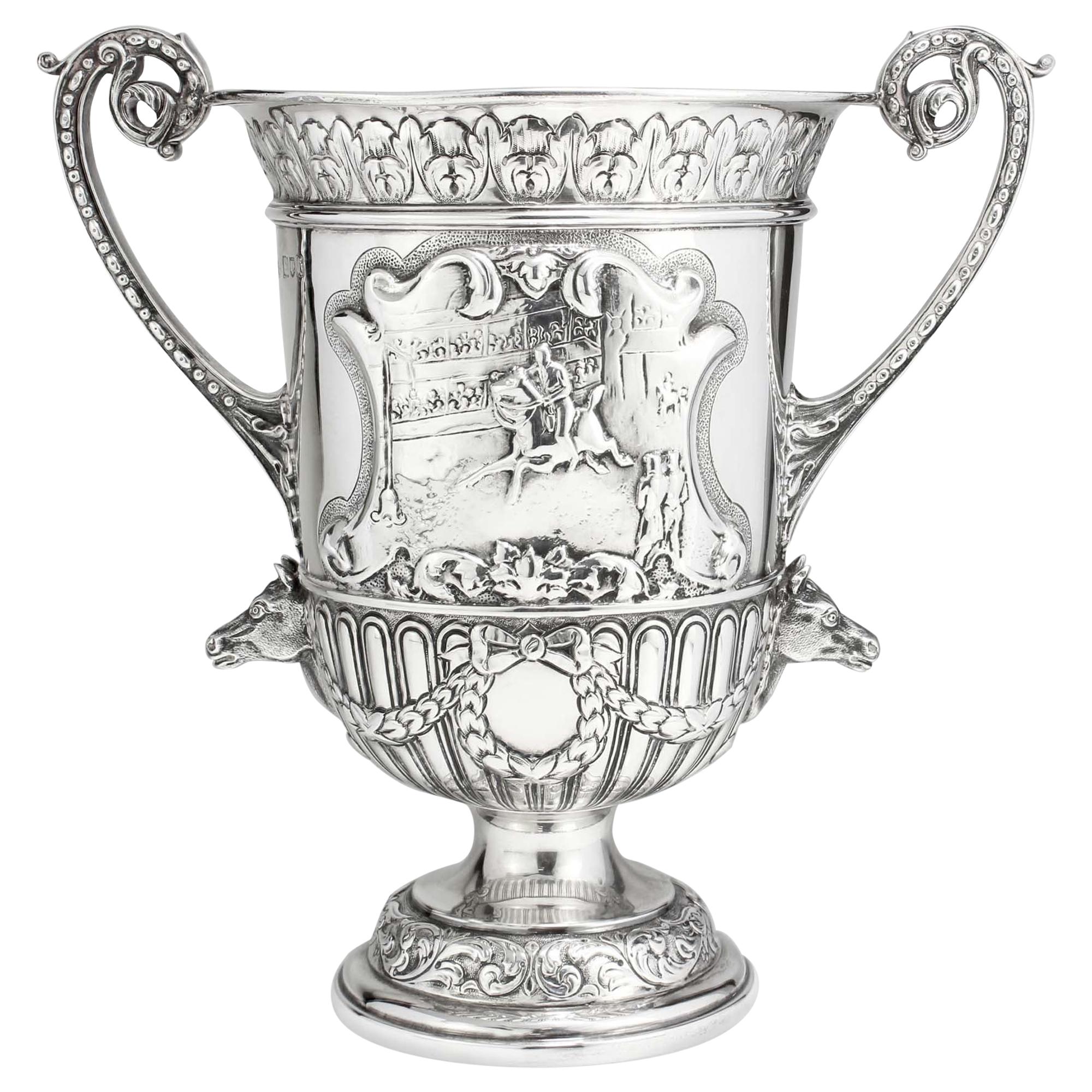 Antique Edwardian Silver Trophy with Two Handles, London, 1904